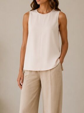 Aritzia Babaton Wieland Sleeveless Blouse Minimalist Quiet Luxury Cream XS
